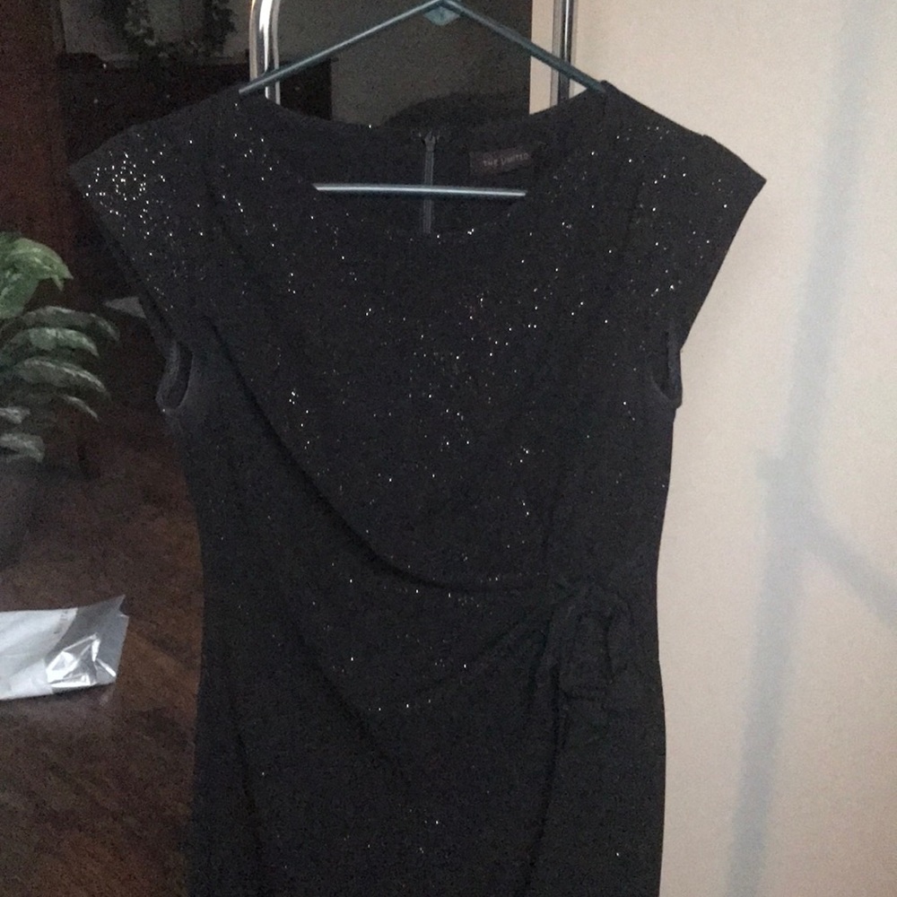Black shimmer dress. Cap sleeves. New.